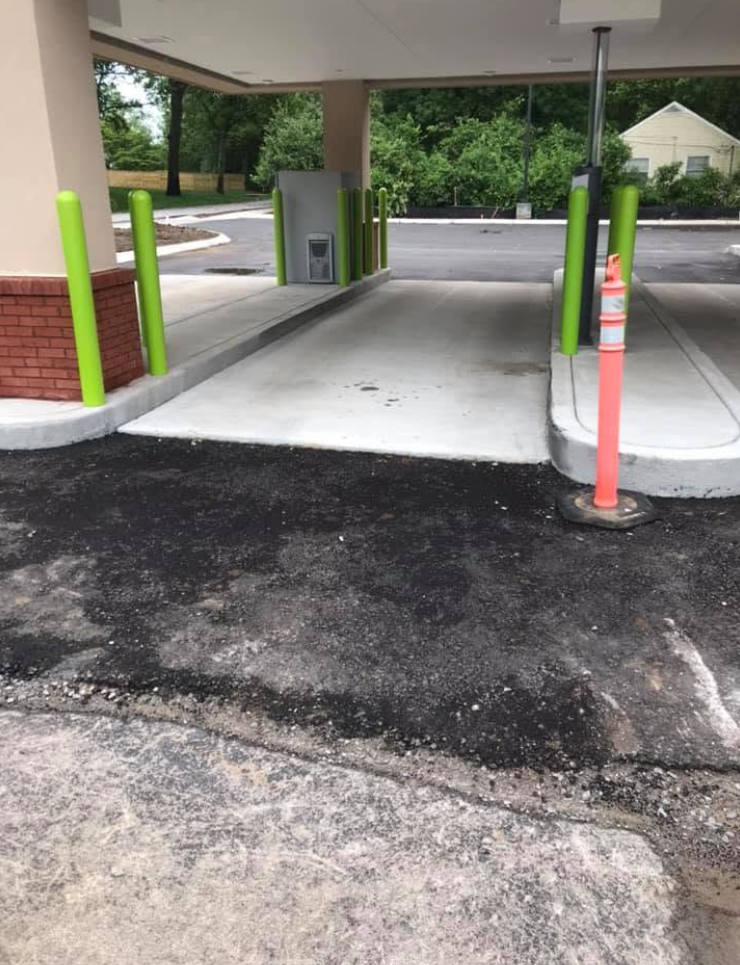 Drive-thru lane and island — concrete work by Williams Concrete Services in Middle Tennessee