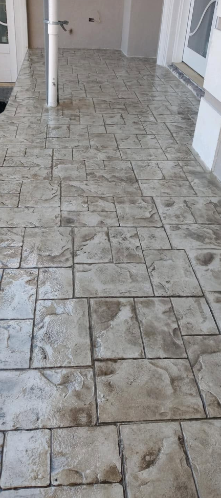 Stamped porch and entry floor — concrete work by Williams Concrete Services in Hendersonville, TN
