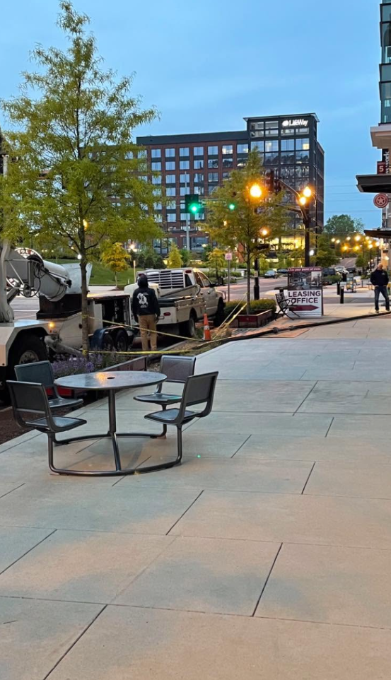 Commercial plaza and sidewalk — concrete work by Williams Concrete Services in Nashville, TN